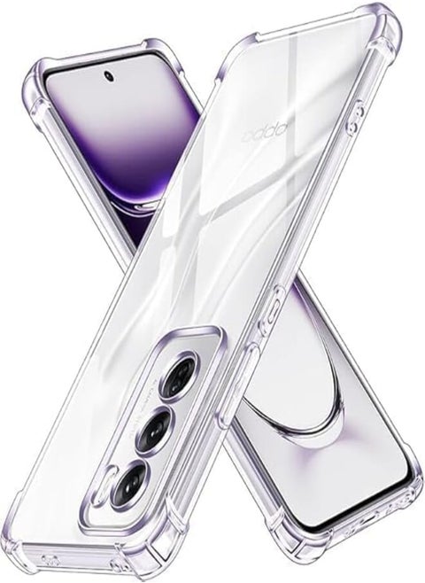 Clear Silicone Case for Oppo Ren12 Pro 5G / Oppo Reno 12 Pro 5G with Shockproof Protective Corners, Thin Soft Transparent Protective Flexible TPU Transparent Mobile Phone Case Scratch-Resistant