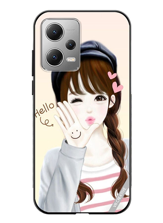 VR CREATIVE Protective Case Cover For Xiaomi Redmi Note 12 Hello Girl Design Multicolour - Image 1