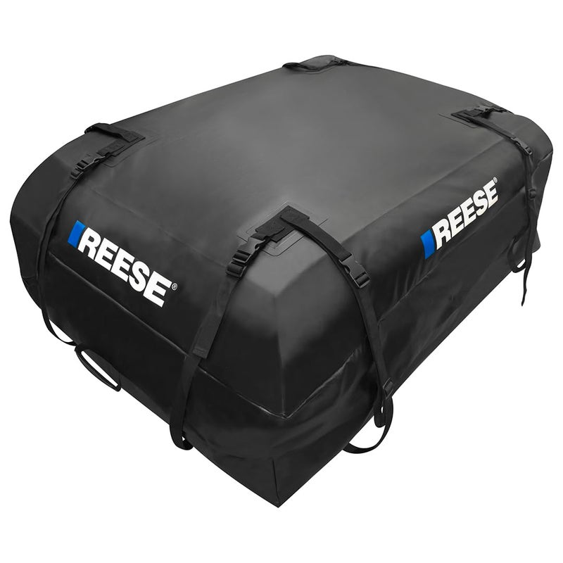 REESE 59006 Waterproof Rooftop Cargo Carrier Bag for Cars SUVs or Trucks withWithout Roof Racks 15 Cubic Feet Heavy Duty 840D AbrasionResistant PVC Fabric with AntiSlip Mat