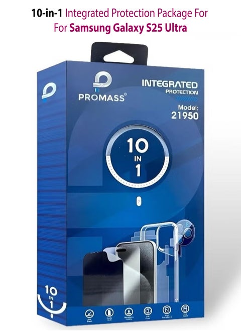 Samsung Galaxy S25 Ultra Protection Package | The New Integrated Protection Package For Samsung Galaxy S25 Ultra | A Package With A New Look and Full Protection For Your Phone With A Case That Supports MageSafe Wireless Charging (10in1)
