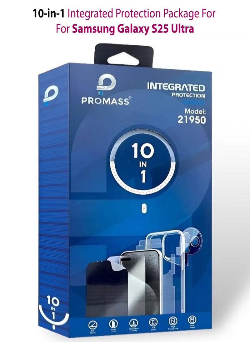 PROMASS Samsung Galaxy S25 Ultra Protection Package | The New Integrated Protection Package For Samsung Galaxy S25 Ultra | A Package With A New Look and Full Protection For Your Phone With A Case That Supports MageSafe Wireless Charging (10in1)  - Image 1