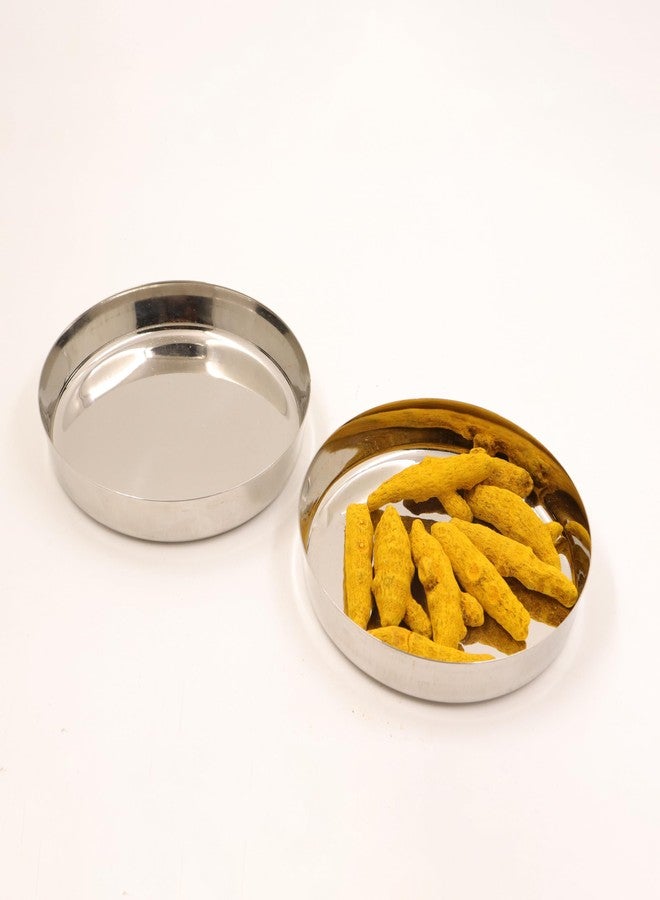 Spillbox Stainless Steel Halwa Plates|Quarter Plates|Circle Snack Plate |Multipurpose Plate for Kitchen|Dessert Plate Set|Side Dish|Mirror Finish|BPA Free[Weight:145gm Dia: 14cm] (Pack of 2) - Image 1