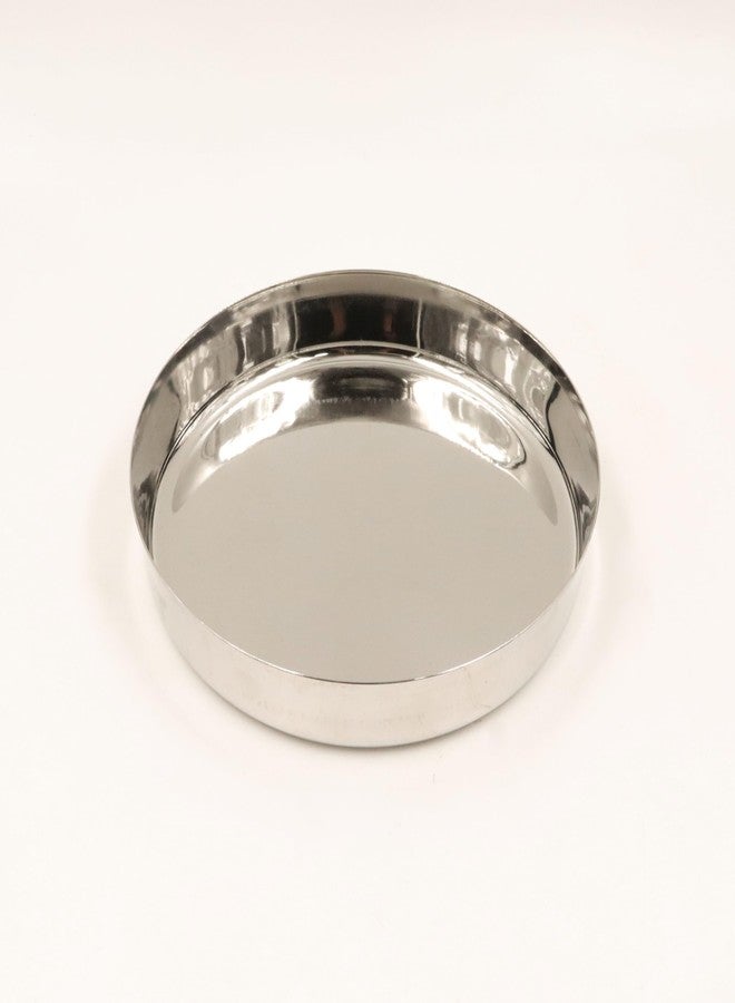 Spillbox Stainless Steel Halwa Plates|Quarter Plates|Circle Snack Plate |Multipurpose Plate for Kitchen|Dessert Plate Set|Side Dish|Mirror Finish|BPA Free[Weight:145gm Dia: 14cm] (Pack of 2) - Image 5