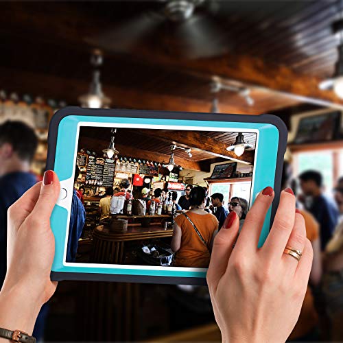 ULAK Case for iPad mini 1 2 3, Three Layer Heavy Duty Shockproof Protective Case with Kickstand for iPad mini 2 Case 1st 2nd 3rd Generation (Aqua Blue/Black) - Image 3