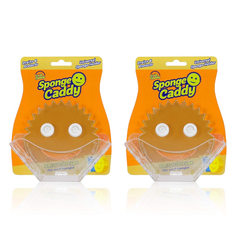Scrub Daddy Scrub Daddy Sponge Holder - Sponge Caddy- Suction Sponge Holder, Sink Organizer for Kitchen and Bathroom, Self Draining, Easy to Clean Dishwasher Safe, Universal for Sponges and Scrubbers - 2 pack  - Image 1