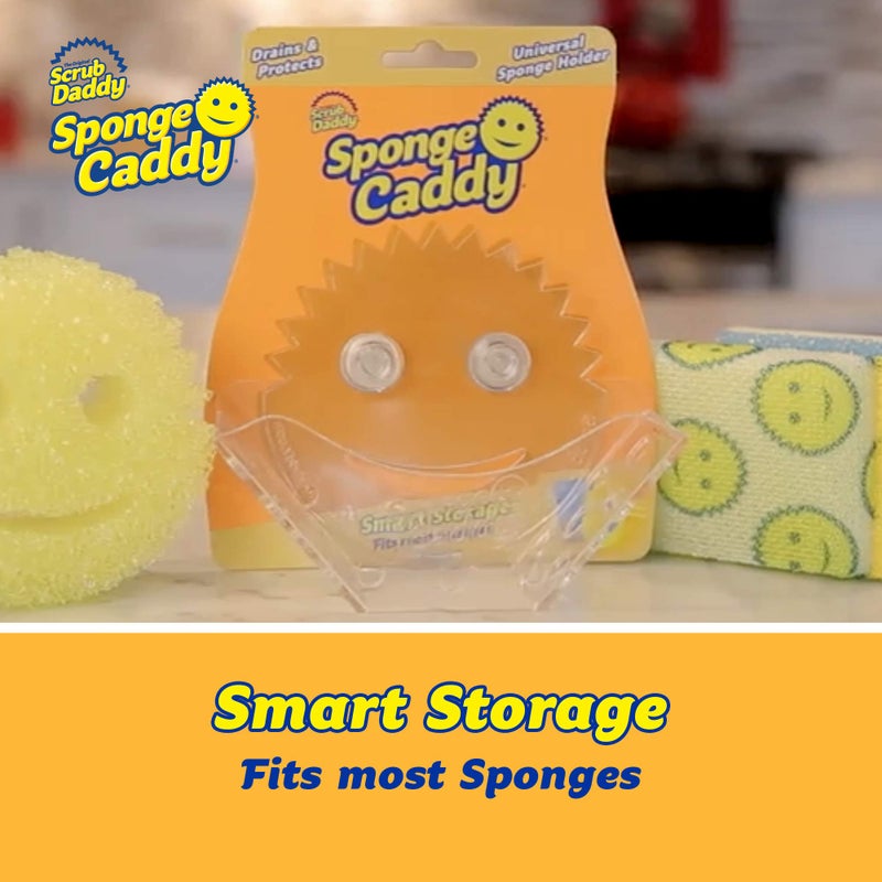 Scrub Daddy Scrub Daddy Sponge Holder - Sponge Caddy- Suction Sponge Holder, Sink Organizer for Kitchen and Bathroom, Self Draining, Easy to Clean Dishwasher Safe, Universal for Sponges and Scrubbers - 2 pack  - Image 2