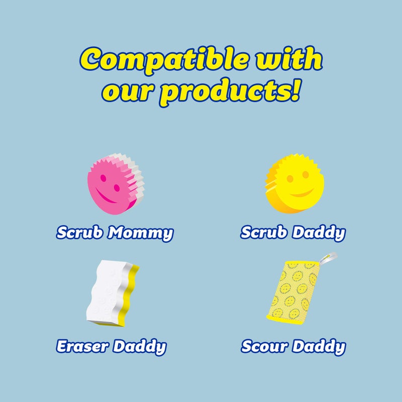 Scrub Daddy Scrub Daddy Sponge Holder - Sponge Caddy- Suction Sponge Holder, Sink Organizer for Kitchen and Bathroom, Self Draining, Easy to Clean Dishwasher Safe, Universal for Sponges and Scrubbers - 2 pack  - Image 3