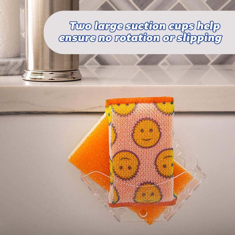 Scrub Daddy Scrub Daddy Sponge Holder - Sponge Caddy- Suction Sponge Holder, Sink Organizer for Kitchen and Bathroom, Self Draining, Easy to Clean Dishwasher Safe, Universal for Sponges and Scrubbers - 2 pack  - Image 5