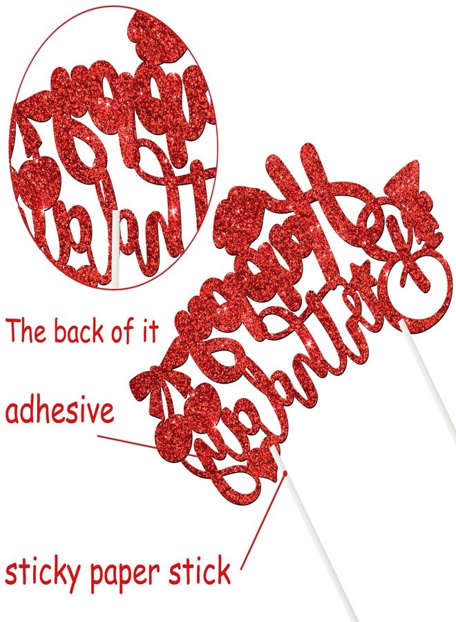 umoni Cheetah Cherry Bow Birthday Cake Topper Leopard Print Cake Decorations Cheetah Theme Birthday Cake Picks for Girls Women Night Out Cherries Birthday Bachelorette Party Supplies - Image 4