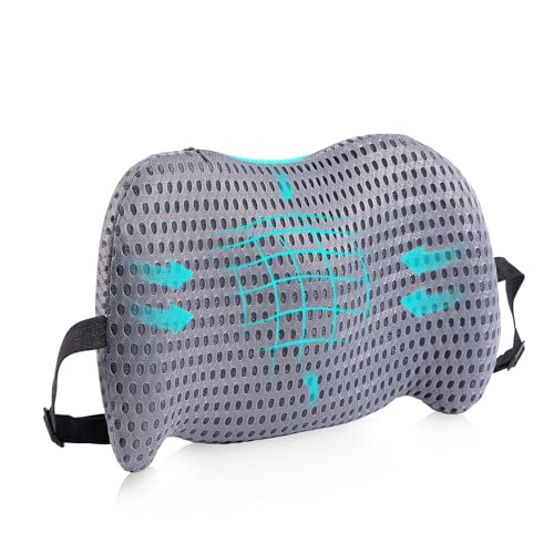 BYMECOST Lumbar Support Pillow for Office Chair, Car Lumbar Pillow Lower Back Pain Relief, Memory Foam Back Cushion with 4D Mesh Cover and Adjustable Straps, Ergonomic Chair Back Pillow for Car,Bed, Gaming - Image 1