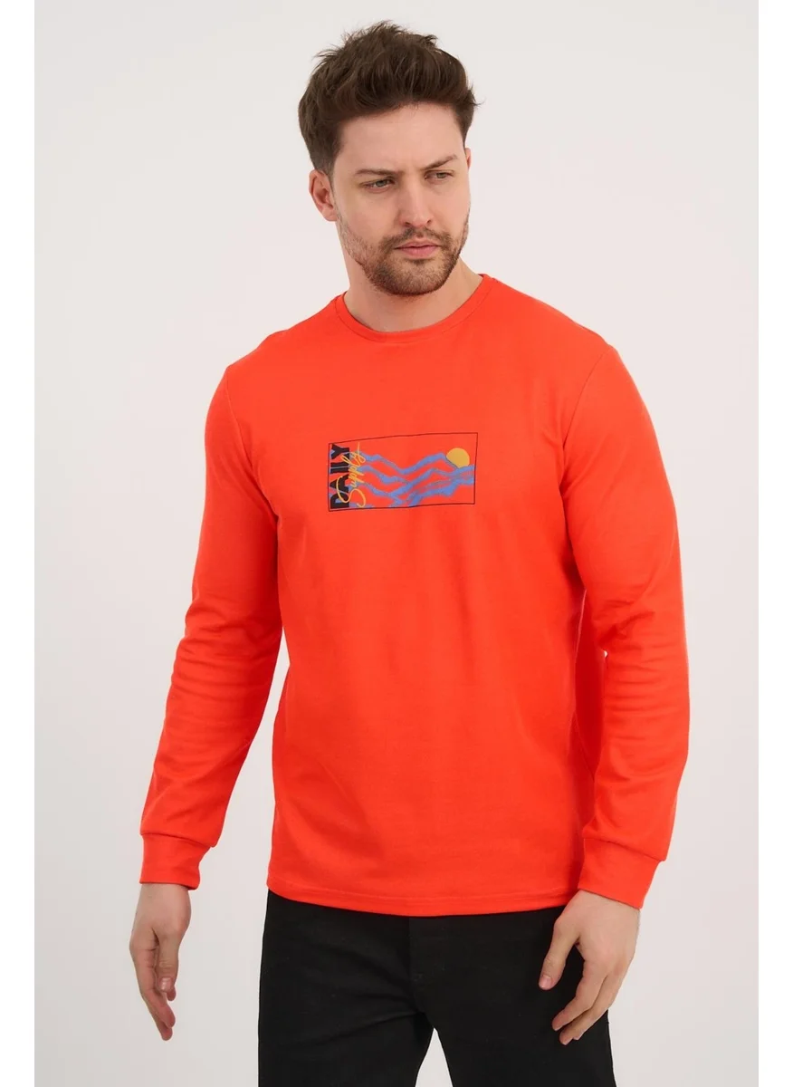 الكسندر جاردي Crew Neck Printed Long Sleeve Sweatshirt (E25724A)