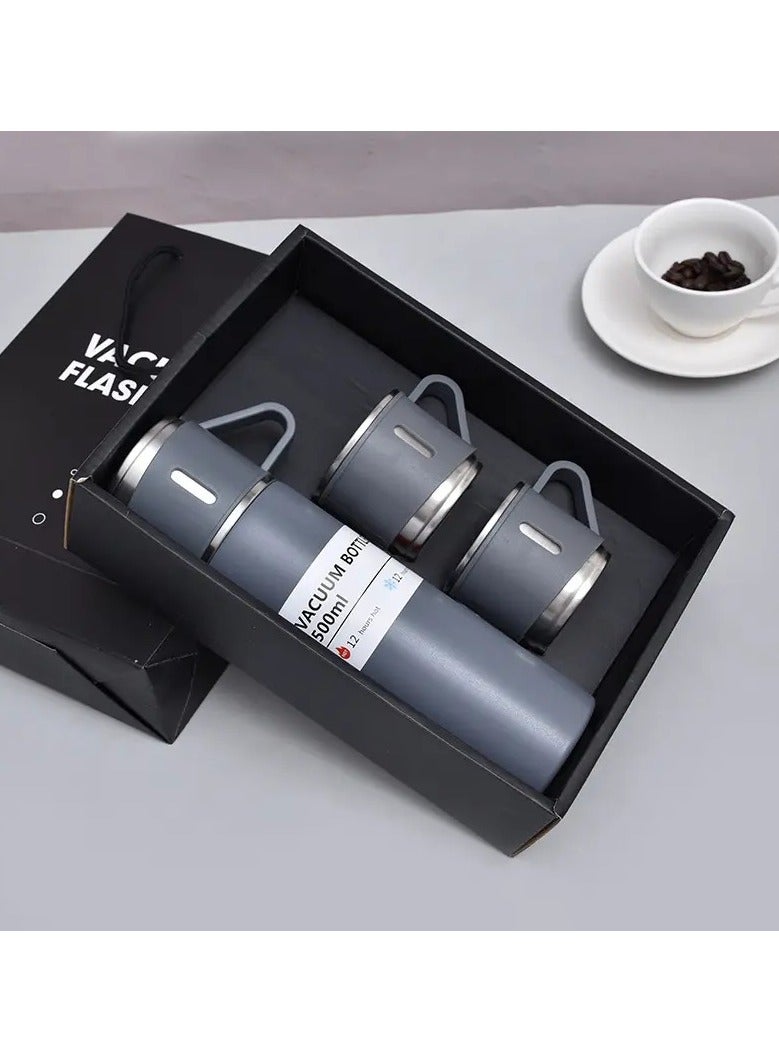 كوب قهوة معزول حراريا من الستانلس ستيل فضي - Image 3