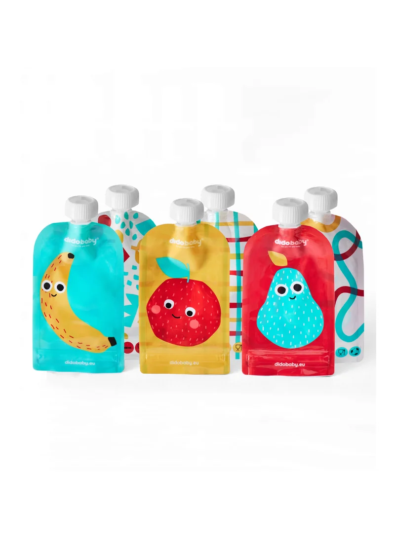 didobaby Reusable Pouches (Pack of 6)  - Fruits