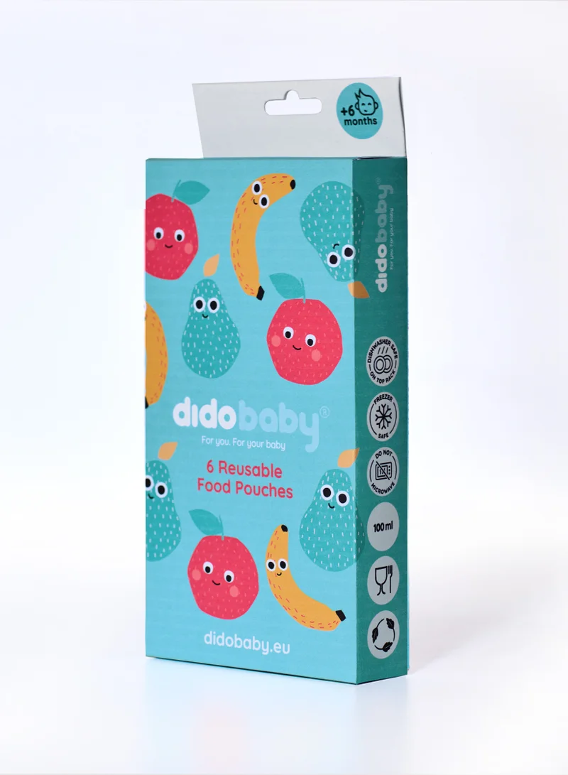 didobaby Reusable Pouches (Pack of 6)  - Fruits