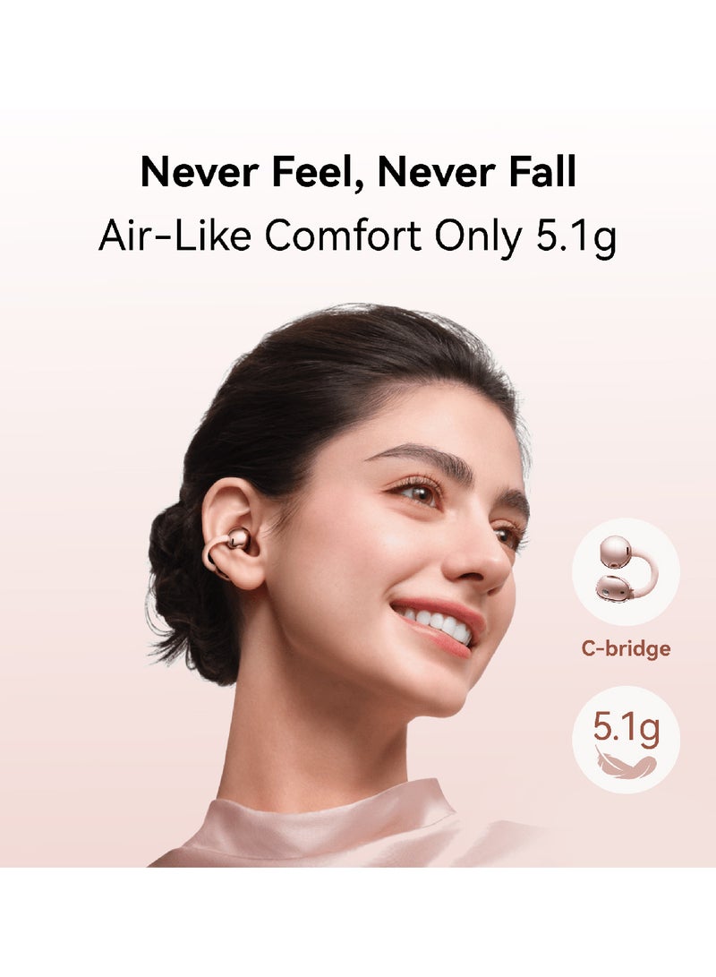 HUAWEI FreeClip 2 Wireless Earphones, Bluetooth Earbuds, Airy C-bridge Design, Adaptive Open-ear Listening, Crystal-clear Calls, 38 Hours Long Battery Life, Compatible with iOS & Android, IP57, Rose Gold - Image 5