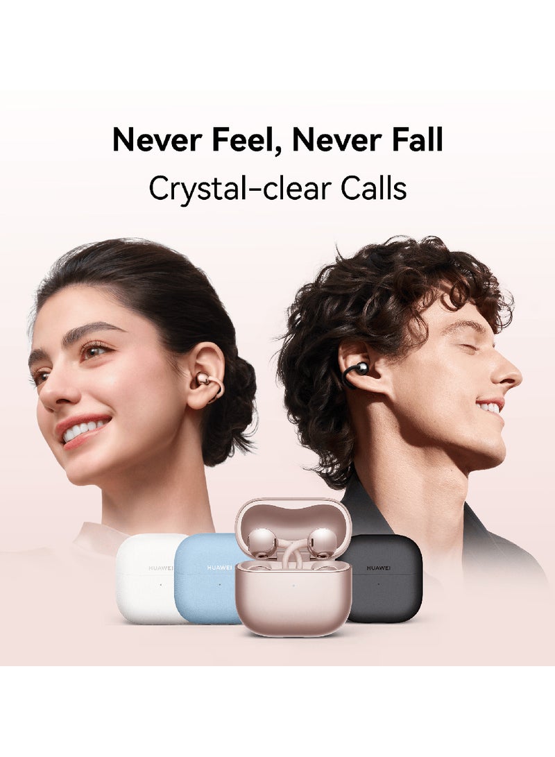 HUAWEI FreeClip 2 Wireless Earphones, Bluetooth Earbuds, Airy C-bridge Design, Adaptive Open-ear Listening, Crystal-clear Calls, 38 Hours Long Battery Life, Compatible with iOS & Android, IP57, Rose Gold - Image 4
