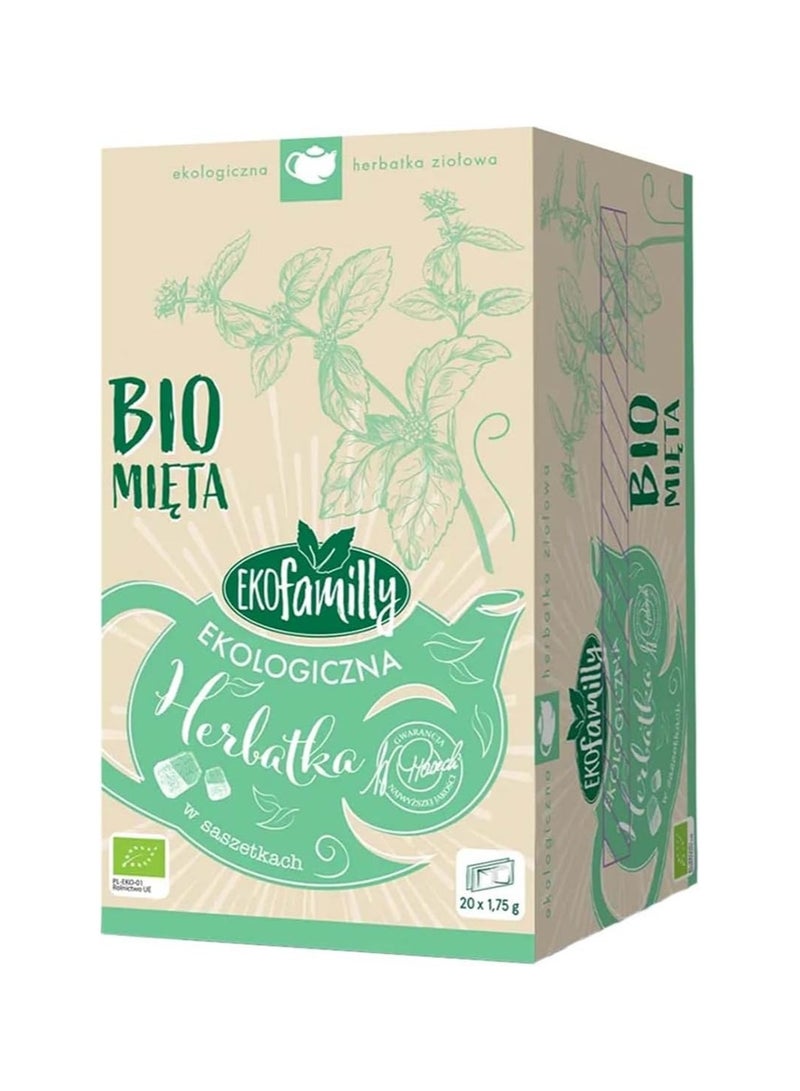 Bio Organic Bio Peppermint Herbal Tea, 20 Sachets