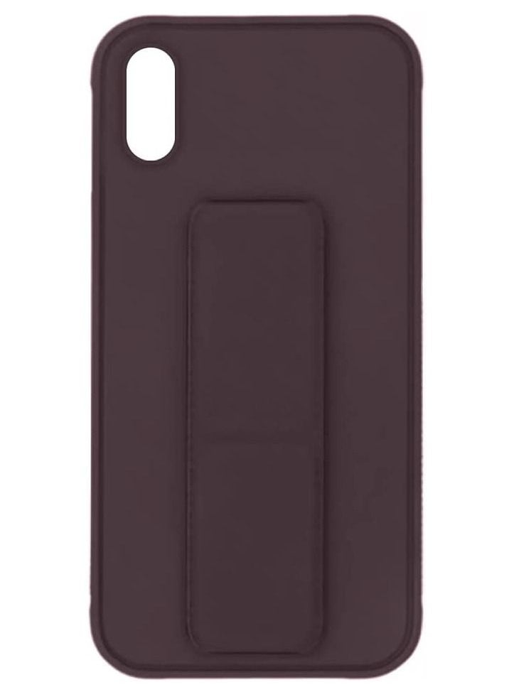 VITION - Case Cover For iPhone XR, Finger Grip  Phone holder Case Car Magnetic Multi-function 3 in 1 Shockproof Back Cover Protective Case (iPhone XR Brown) - Image 1