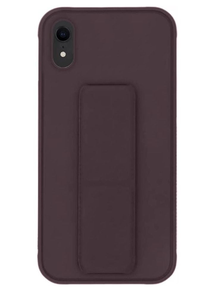 VITION - Case Cover For iPhone XR, Finger Grip  Phone holder Case Car Magnetic Multi-function 3 in 1 Shockproof Back Cover Protective Case (iPhone XR Brown) - Image 1