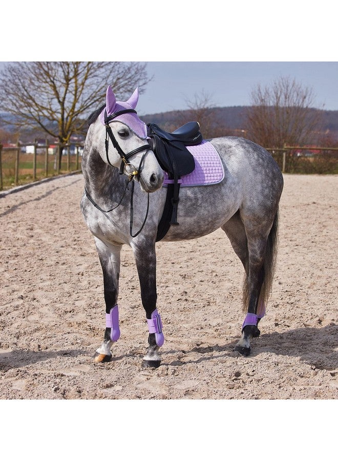 هورز شبكة أذن للحصان من هورز أديبتو مصنوعة من القطن والكروشيه لحماية آذان الخيل من الحشرات والذباب مع أغطية أذن قطنية - لون بنفسجي فاتح - للخيول - Image 4