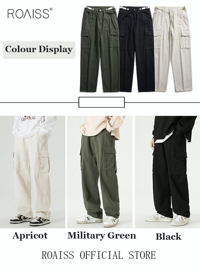 roaiss - Men Trendy Loose Cargo Pant Street Style Functional Streetwear Cargo Long Pants Men's Multi Pocket Overalls Youth Loose Casual Straight Leg Overalls Men's Pants - Image 1