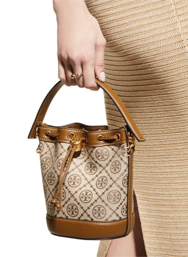 Burch Tory Burch Large T Monogram Jacquard Bucket Bag TB bag - Image 4