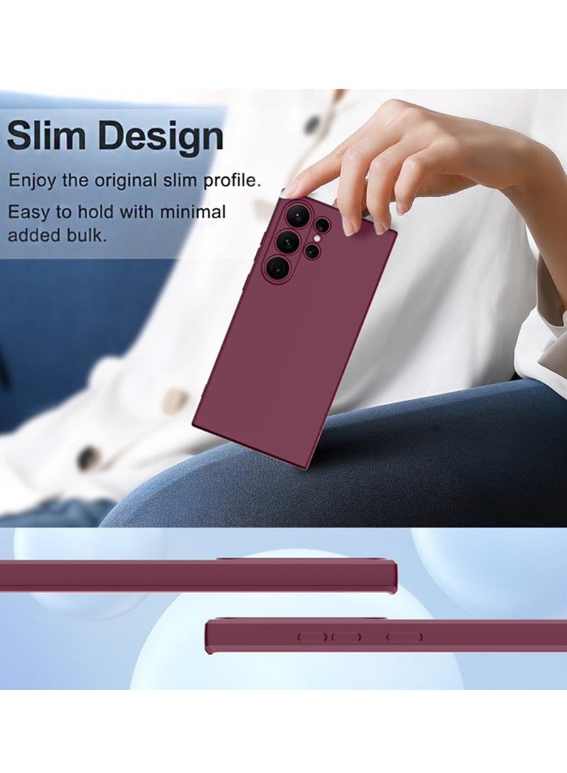 Wtech Samsung Galaxy S26 Ultra 5G 2025 Soft Liquid Silicone Case Cover (MCRPSN) - Maroon - Image 5