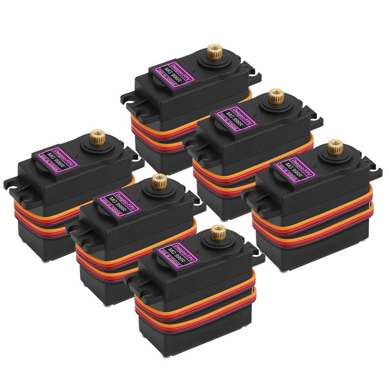 Deegoo-FPV 6Pack MG996R 55g ترس معدني عزم دوران محرك سيرفو رقمي لهليكوبتر، سيارة، قارب، روبوت Futaba JR RC - Image 2