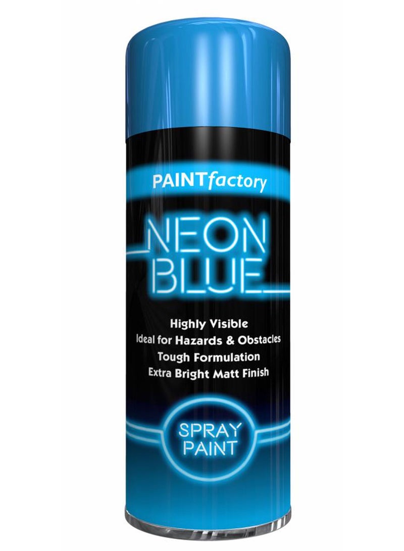 مصنع الطلاء دهان بخاخ نيون عالي الوضوح من مصنع الطلاء – اللون الأزرق ٢٠٠ مل - Image 1