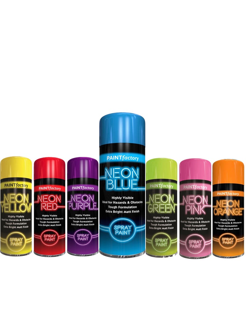 مصنع الطلاء دهان بخاخ نيون عالي الوضوح من مصنع الطلاء – اللون الأزرق ٢٠٠ مل - Image 2