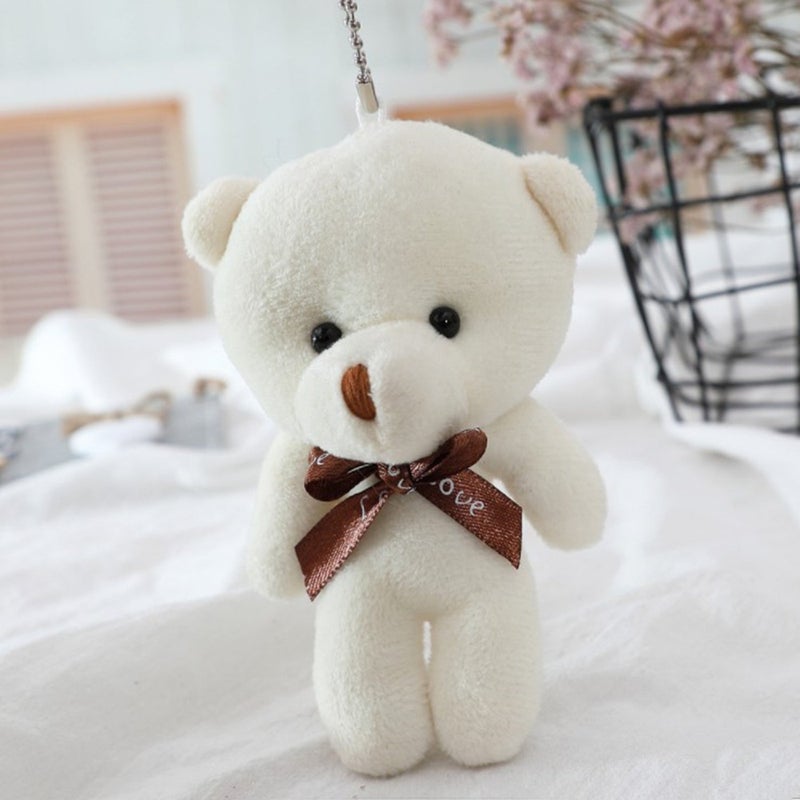 كيراي Little Di Bear Plush Toy Onesie Bear Keychain (Off-White) و Little Di Bear Plush Toy Onesie Bear Keychain (الوردي) حزمة - Image 2