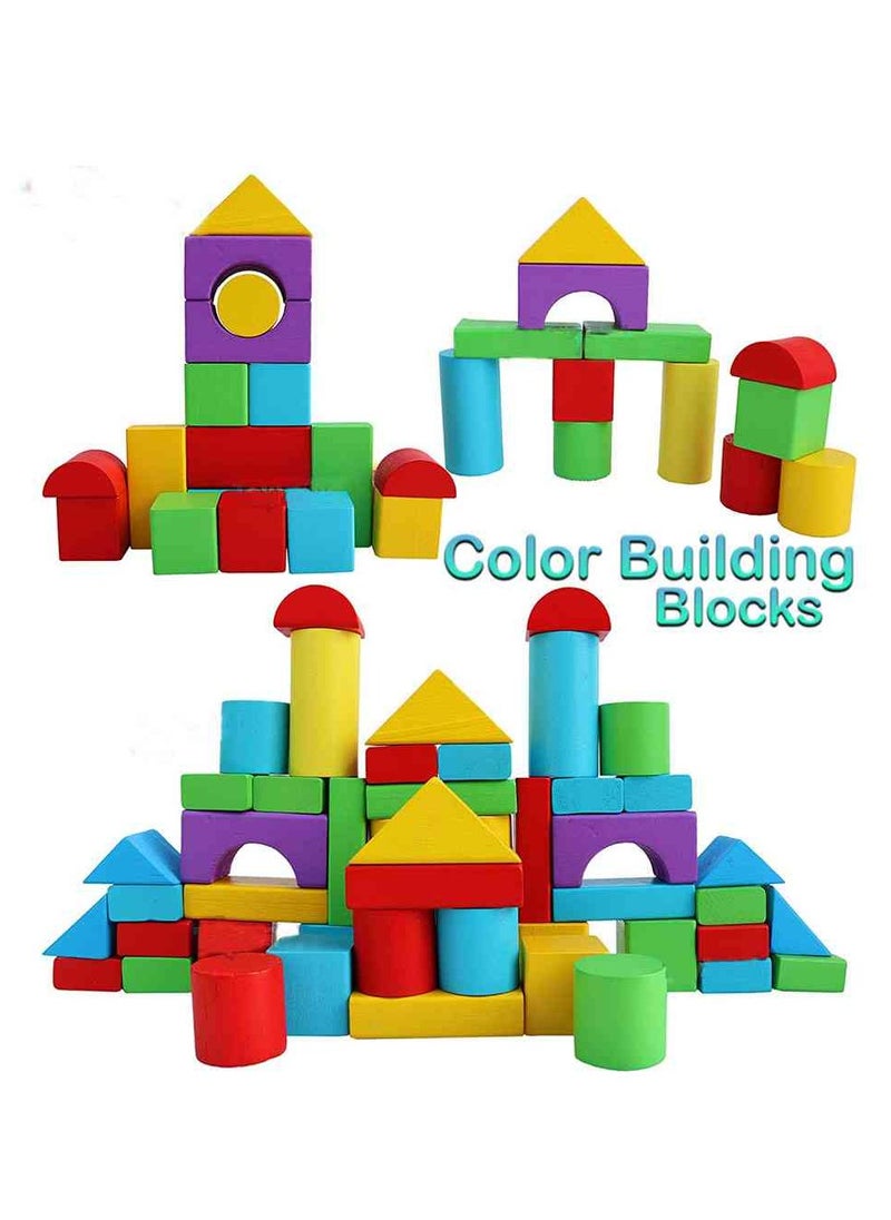 UKR - UKR Wooden Building Blocks Set – Construction Toy for Kids | STEM Learning & Engineering Toy for Creative Play & Problem Solving - Image 1