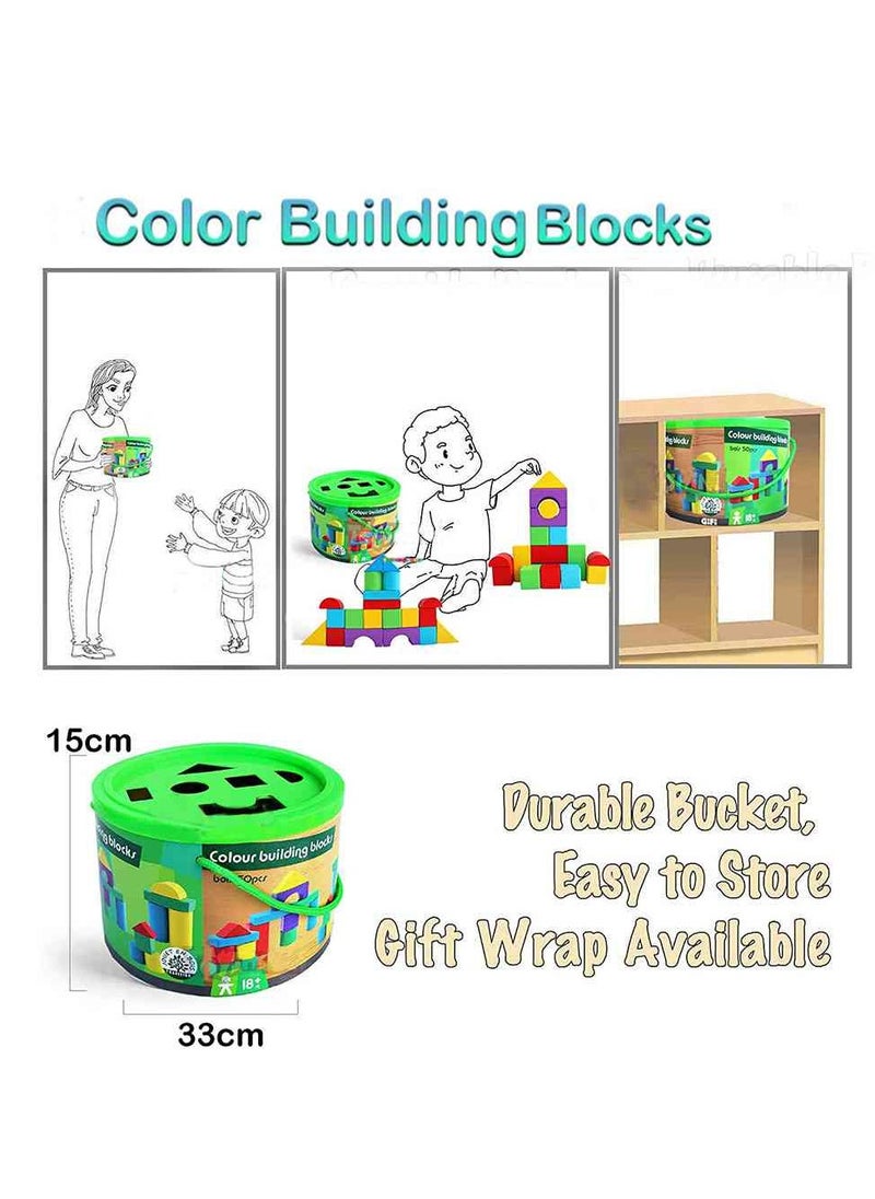 UKR - UKR Wooden Building Blocks Set – Construction Toy for Kids | STEM Learning & Engineering Toy for Creative Play & Problem Solving - Image 1