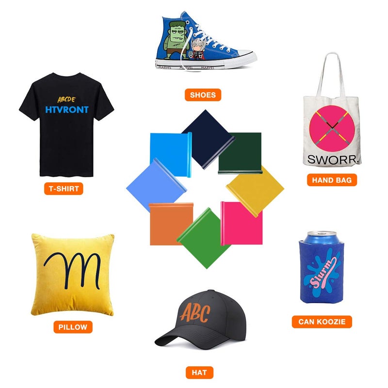 HTVRONT HTV Vinyl Rolls Heat Transfer Vinyl - 12" x 8ft Yellow HTV Vinyl for Shirts, Iron on Vinyl for All Cutting Machine - Easy to Cut & Weed for Heat Vinyl Design (Yellow) - Image 2