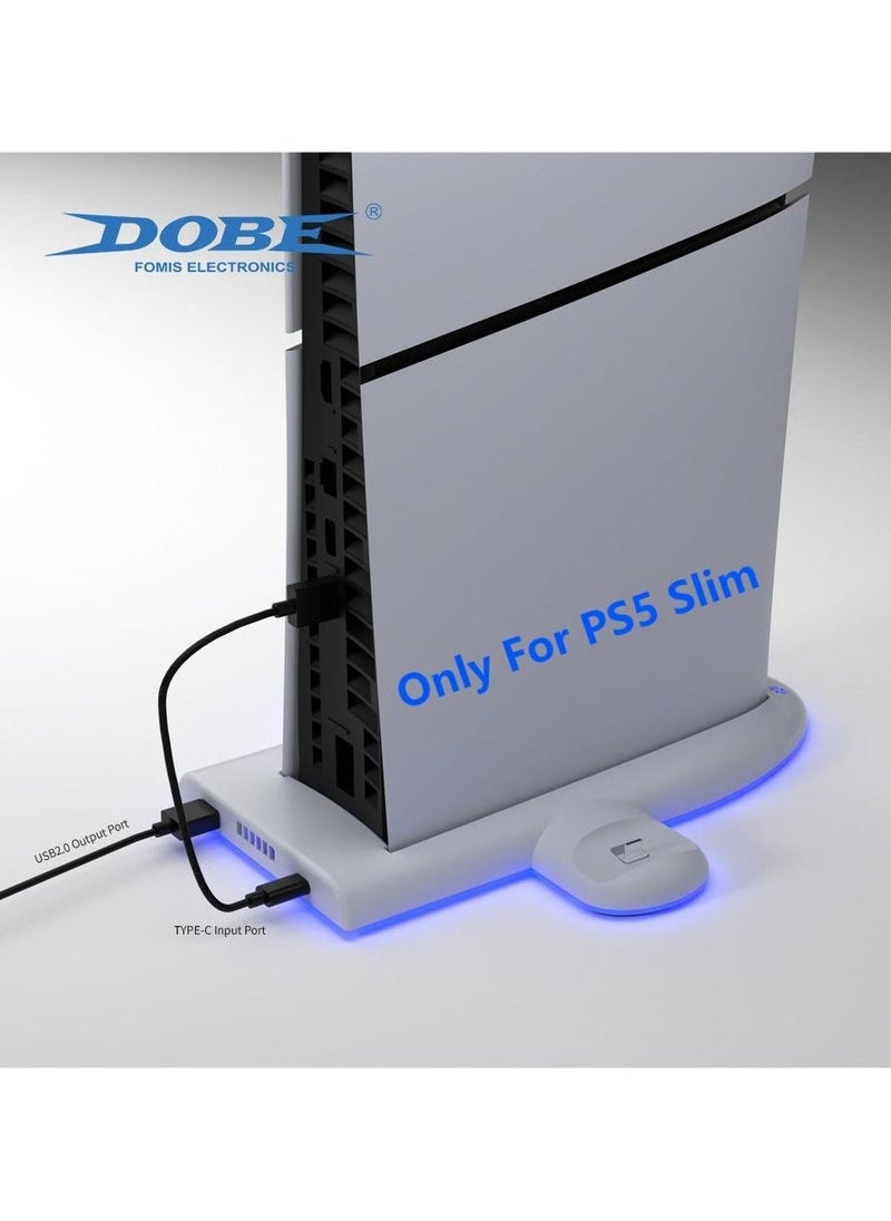 PS5 Slim Stand and Cooling Station with RGB LED Charging Station for PS5 Slim Console Cooling Dock with 3-Level Cooling Fan and Dual PS5 Controller or PS5 Edge Controller Charger - Image 1