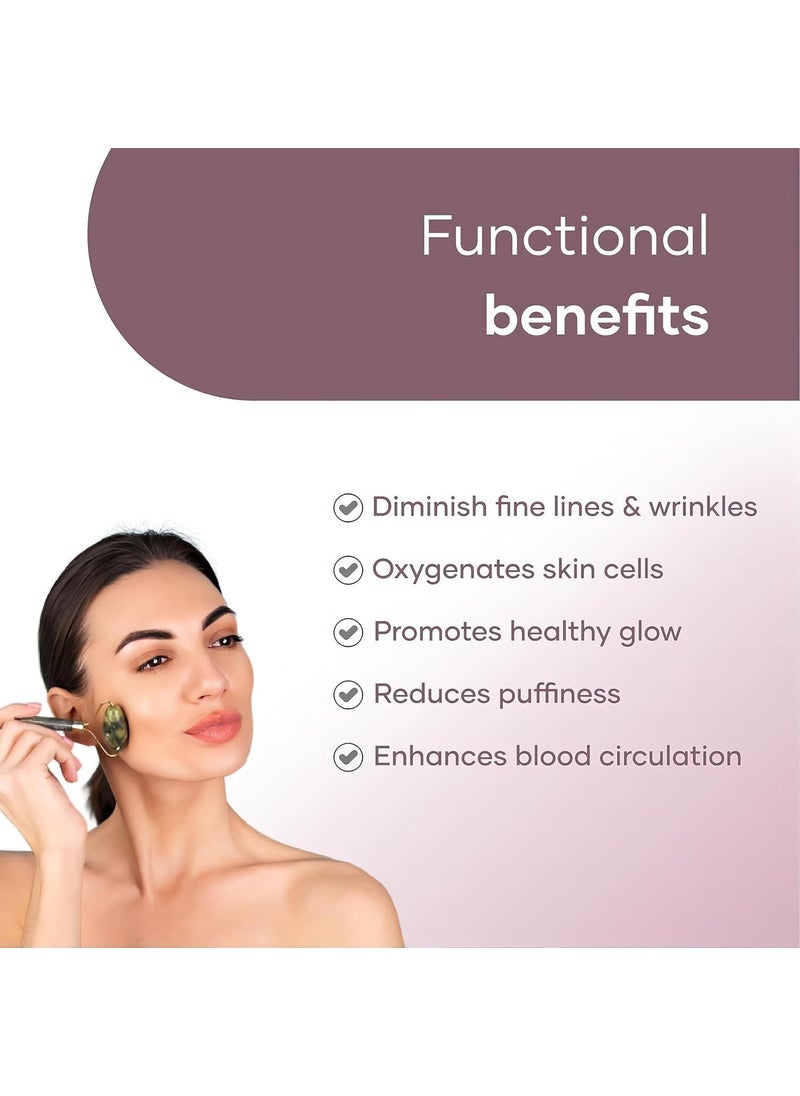Meliora Meliora Facial Massager Jade Roller Gua Sha Tool Natural Himalayan Stone for Face Neck Healing Skin Wrinkles Serum Application Jade Roller with Gua Sha 1  - Image 4