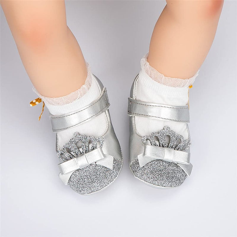 Meckior Infant Baby Girls Soft Sole Bowknot Princess Wedding Dress Mary Jane Flats Prewalker Newborn Light Baby Sneaker Shoes - Image 2
