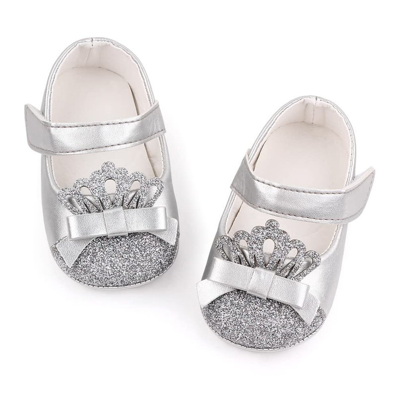 Meckior Infant Baby Girls Soft Sole Bowknot Princess Wedding Dress Mary Jane Flats Prewalker Newborn Light Baby Sneaker Shoes - Image 1