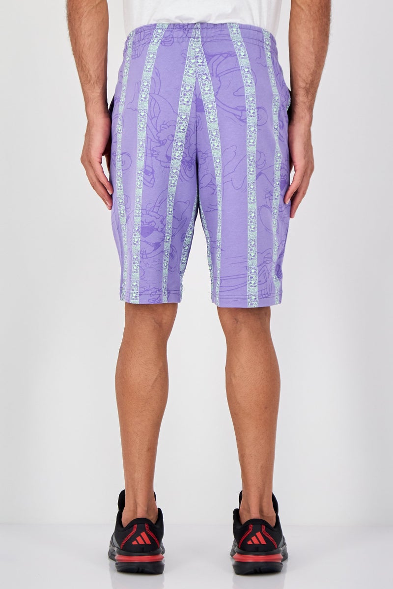 PUMA Men Sportswear Fit Graphic Print Outdoor Shorts, Purple - Image 3