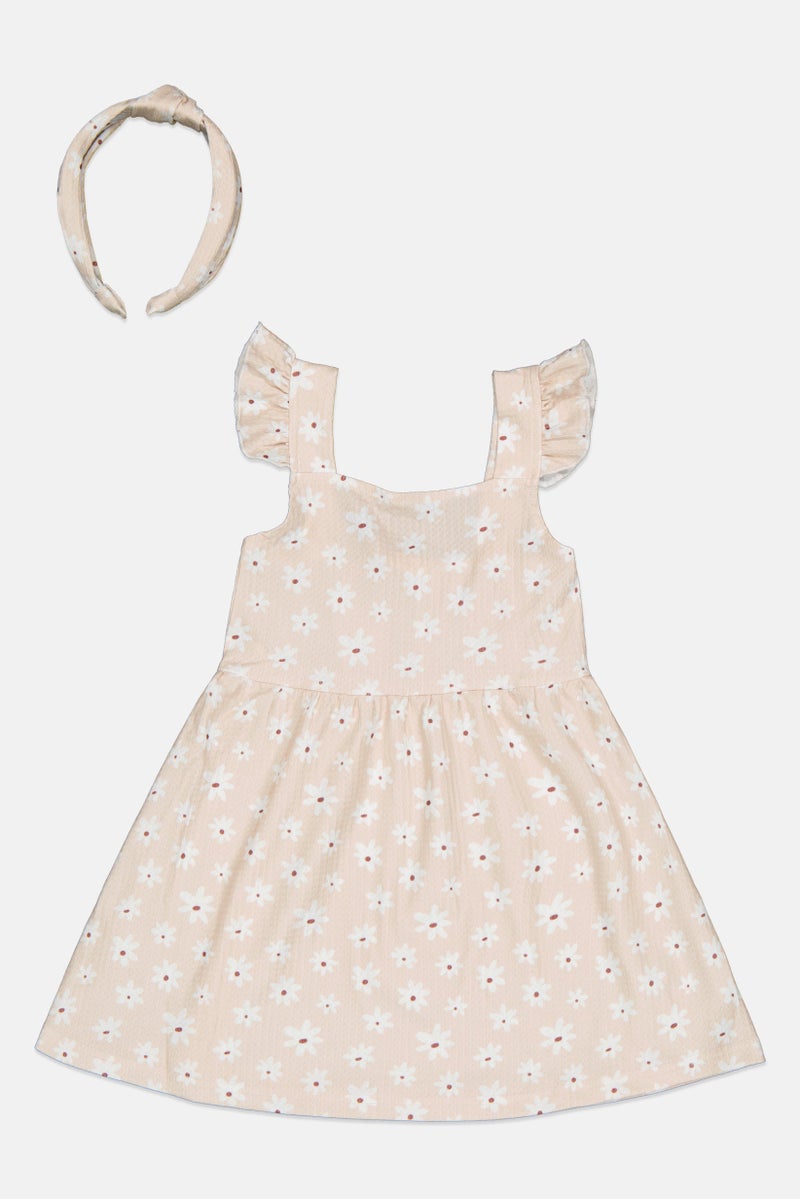 English Laundry Toddlers Girl 2 Pieces Floral Print Dress With Headband Multicolor - Image 1