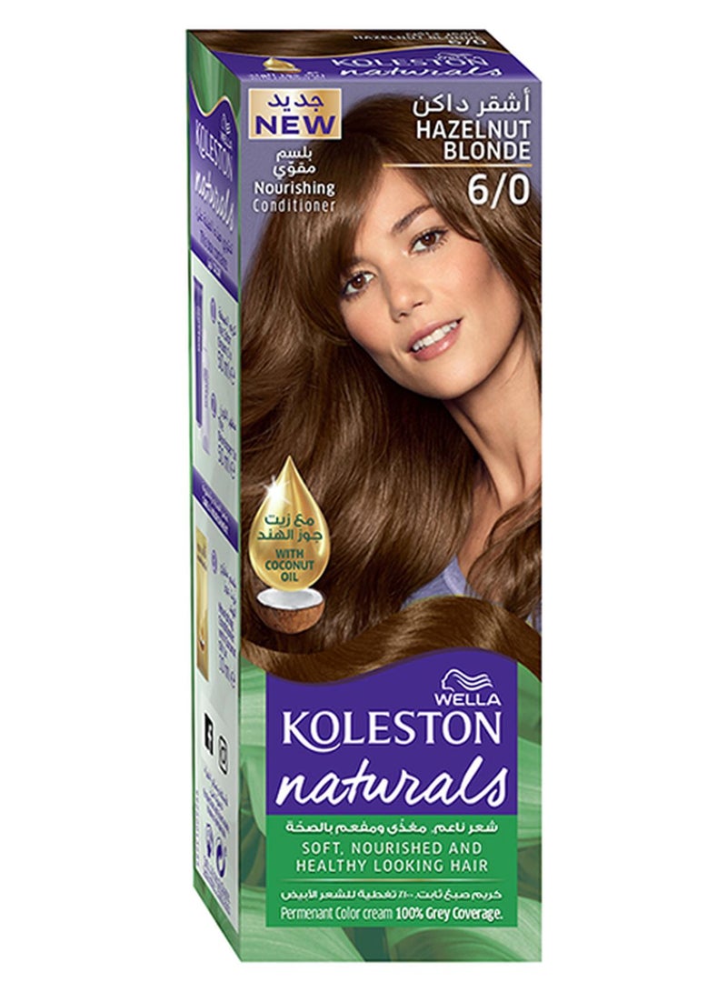 WELLA Koleston Naturals Hair Color 6/0 Hazelnut Blonde 50ml+50ml+10ml - Image 1