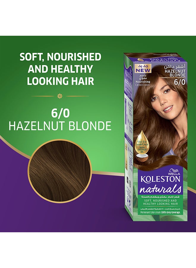 WELLA Koleston Naturals Hair Color 6/0 Hazelnut Blonde 50ml+50ml+10ml - Image 2