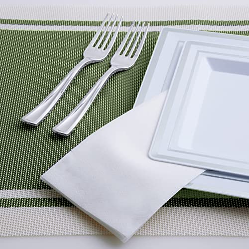 JOLLY PARTY 100PACK Disposable Hand Towels for Bathroom, Soft and Absorbent Paper Guest Towels Disposable Decorative Bathroom Hand Napkins for Kitchen, Parties, Weddings, Dinners - Image 3