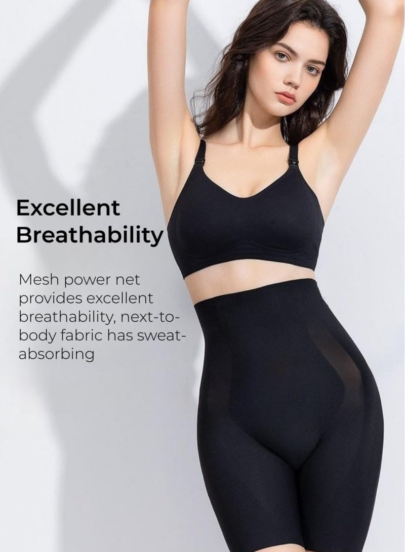 EMXEE Women's High-Waisted Shaping Control Shorts - Flat Tummy Effect, Tummy Control Shapewear for Women, Body Shaper Panties, Slip Shorts Under Dresses Black Color  - Image 4