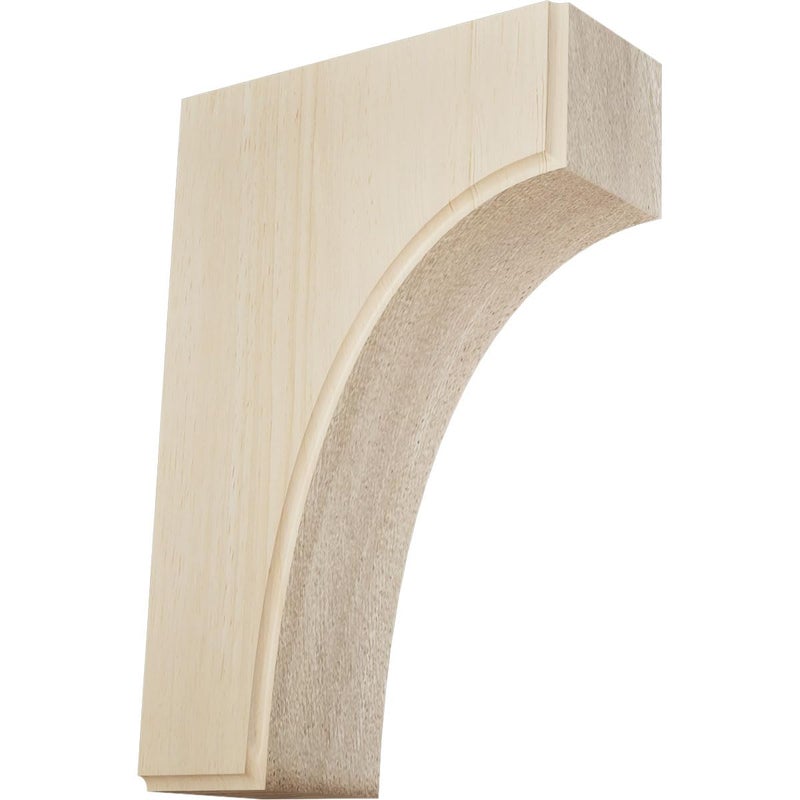 Ekena Millwork BKTW02X04X06CVRW Clarksville Wood Brackets 1 34W x 4D x 6H Rubberwood