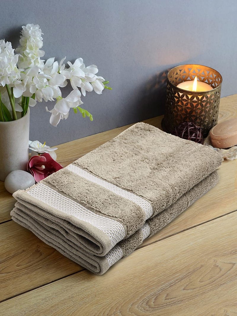 Spaces HYGRO Cotton Hand Towel Blooms Softer When Washed Ultra Absorbency Dries You Quicker Hygro Cotton(Solid 40CMX60CM)-Brown - Image 1