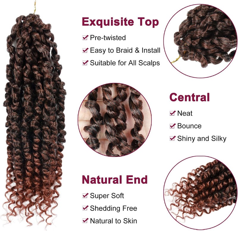 NAYOO Passion Twist Hair - 8 Packs 10 Inch Passion Twist Crochet Hair For Women, Crochet Pretwisted Curly Hair Passion Twists Synthetic Braiding Hair Extensions (10 Inch 8 Packs, T350) - Image 3