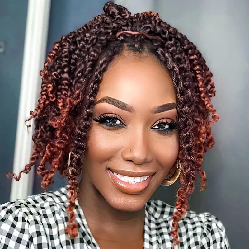 NAYOO Passion Twist Hair - 8 Packs 10 Inch Passion Twist Crochet Hair For Women, Crochet Pretwisted Curly Hair Passion Twists Synthetic Braiding Hair Extensions (10 Inch 8 Packs, T350) - Image 1