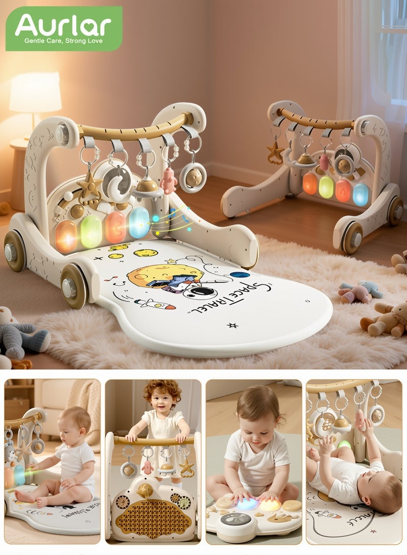 Aurlar 5-in-1 Baby Play Mat Activity Gym – Musical Activity Center with Piano, Lights & Walker, Soft Washable Cushion, Bluetooth Music, Perfect Baby Gift for Tummy Time & Learning - Image 1