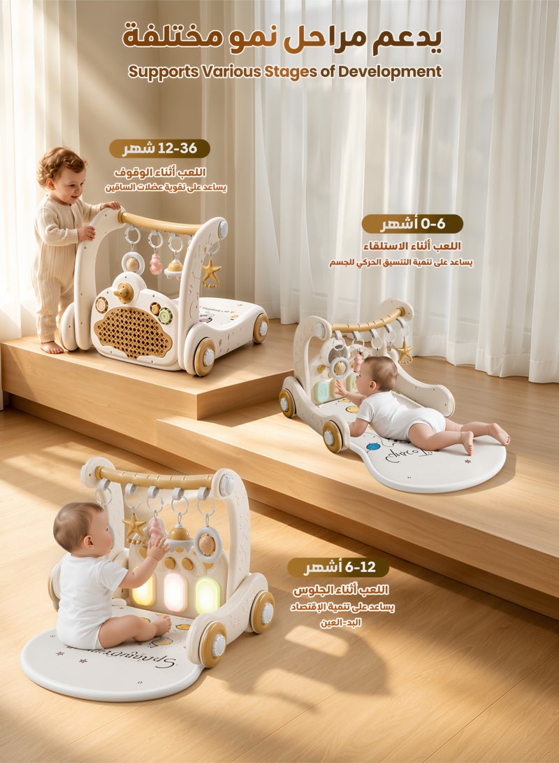 Aurlar 5-in-1 Baby Play Mat Activity Gym – Musical Activity Center with Piano, Lights & Walker, Soft Washable Cushion, Bluetooth Music, Perfect Baby Gift for Tummy Time & Learning - Image 2